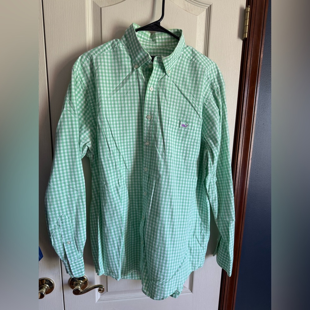 MENS VINEYARD VINES GINGHAM PLAID BUTTON DOWN